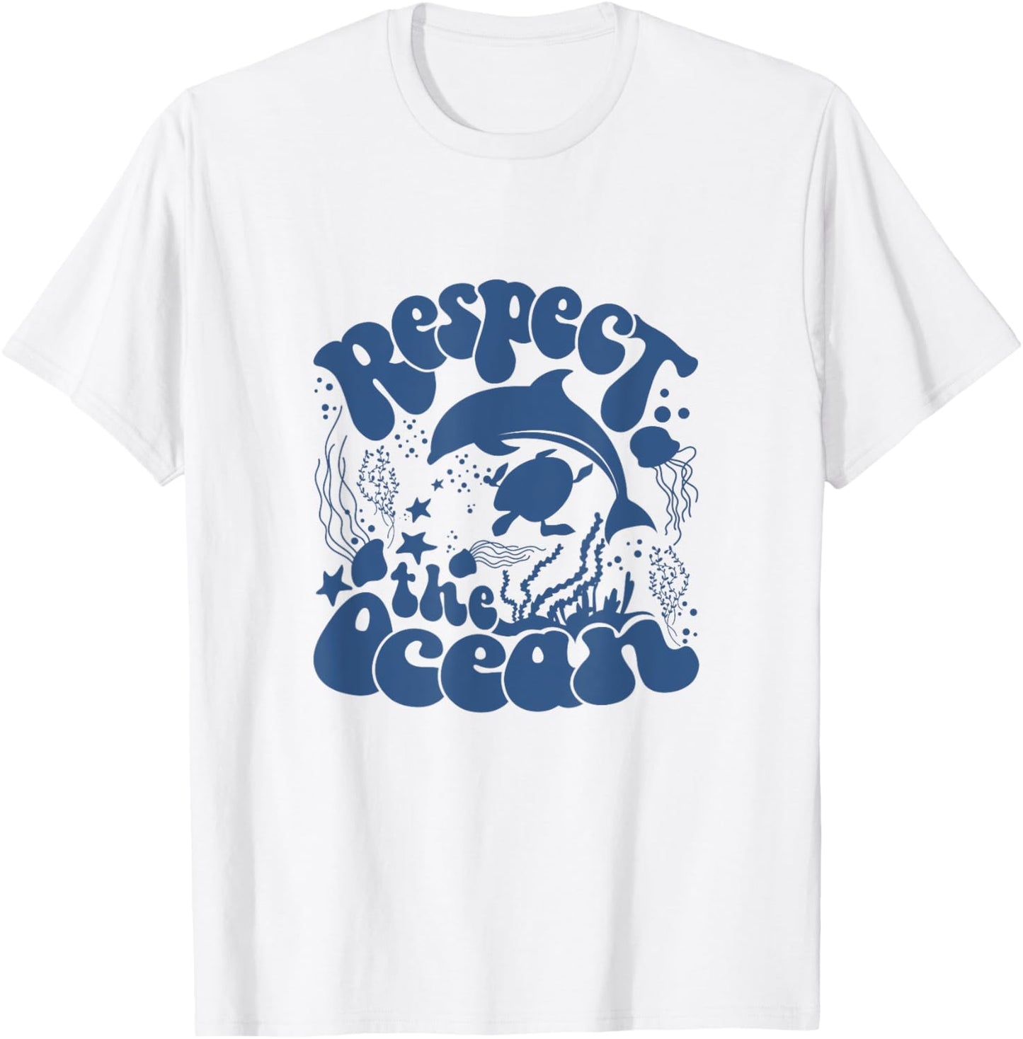 Respect The Ocean Protect The Shark Save Our Oceans T-Shirt - T-Shirt | White