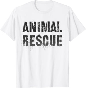 Vintage ANIMAL RESCUE Wild Cats Dogs Adoption Dept Uniform T-Shirt - T-Shirt | White