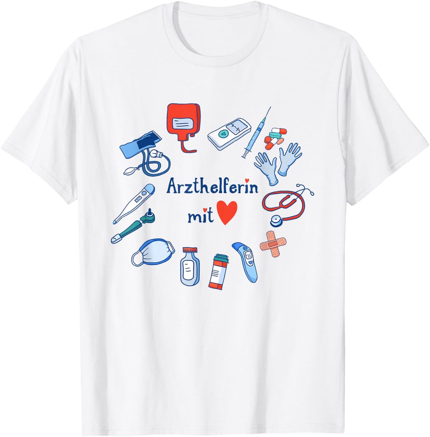 Arzthelferin mit Herz Dankeschön Arztpraxis Danke Praxisteam T-Shirt - T-Shirt | White