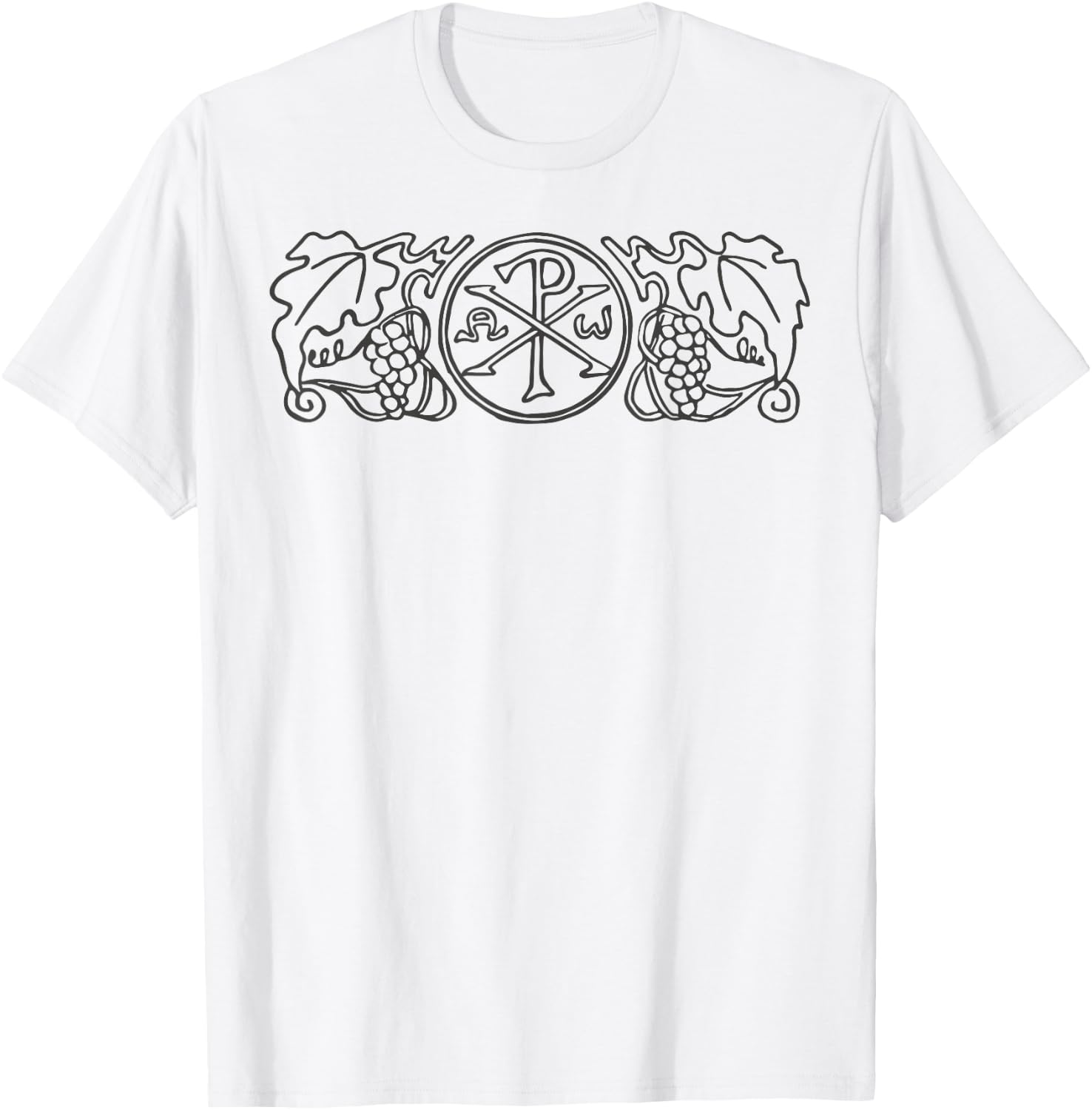 Chi-Rho Christogram Alpha and Omega Labarum Catholic Symbols T-Shirt - T-Shirt | White