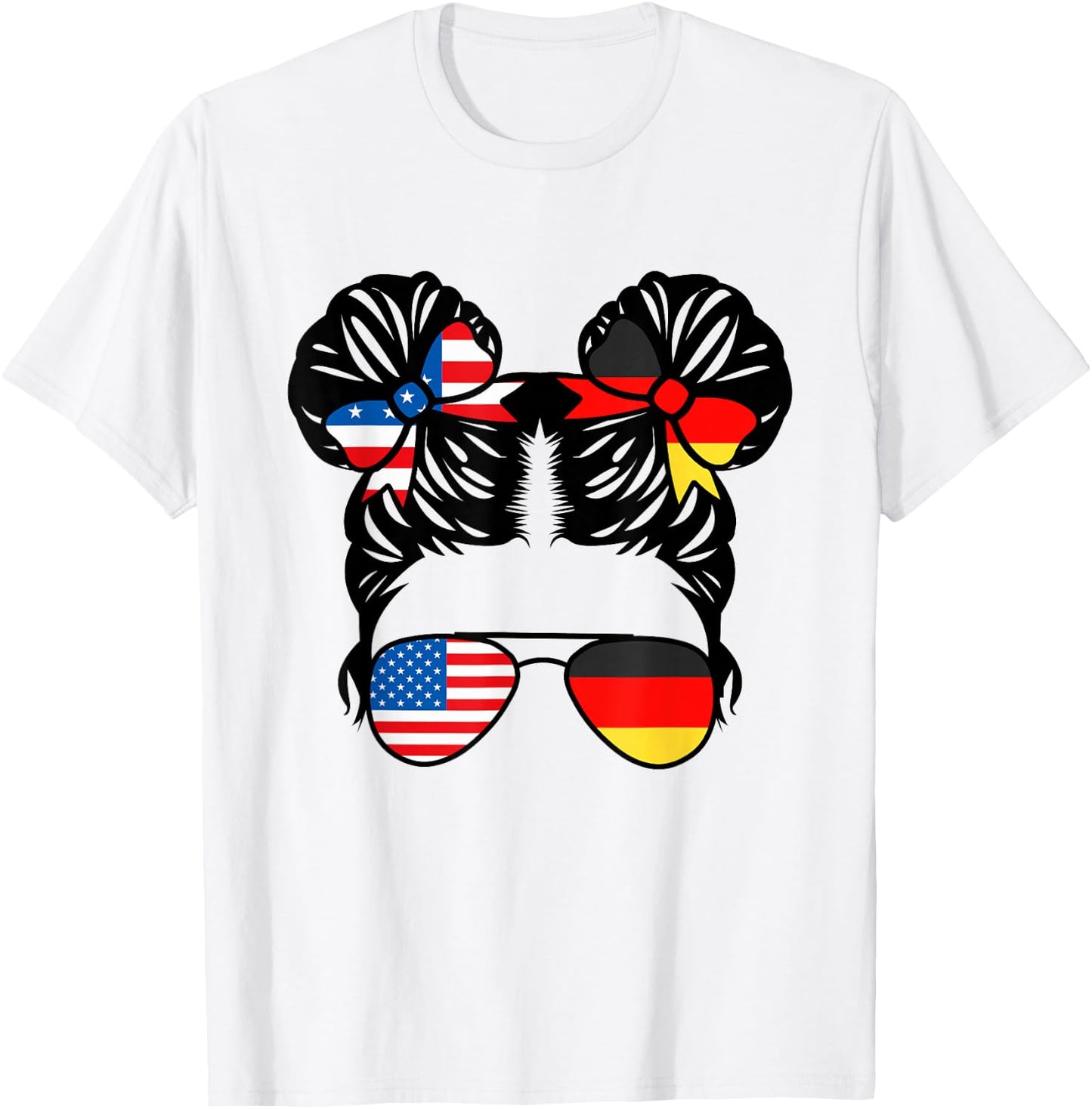 Half American Half German Girl USA Germany Flag Patriot Small T-Shirt - T-Shirt | White