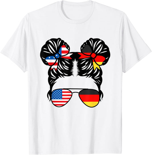 Half American Half German Girl USA Germany Flag Patriot Small T-Shirt - T-Shirt | White