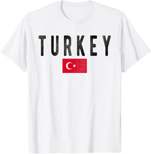 Turkey Country Flag - Souvenir Turkey T-Shirt - T-Shirt | White