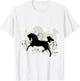 Leaping Arabian Horse with Pretty Flourish T-Shirt - T-Shirt | White