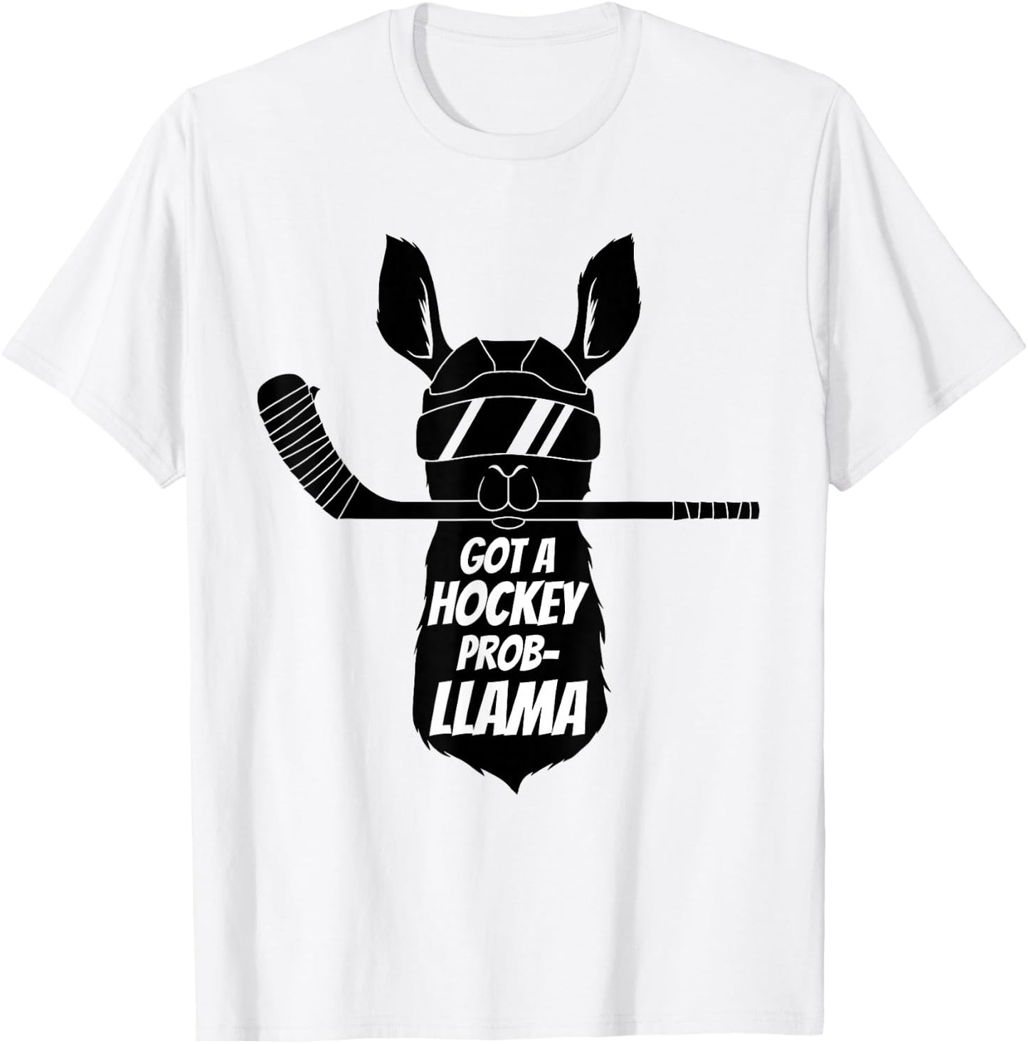 Got A Hockey Probllama Funny Ice Hockey Llama T-Shirt - T-Shirt | White
