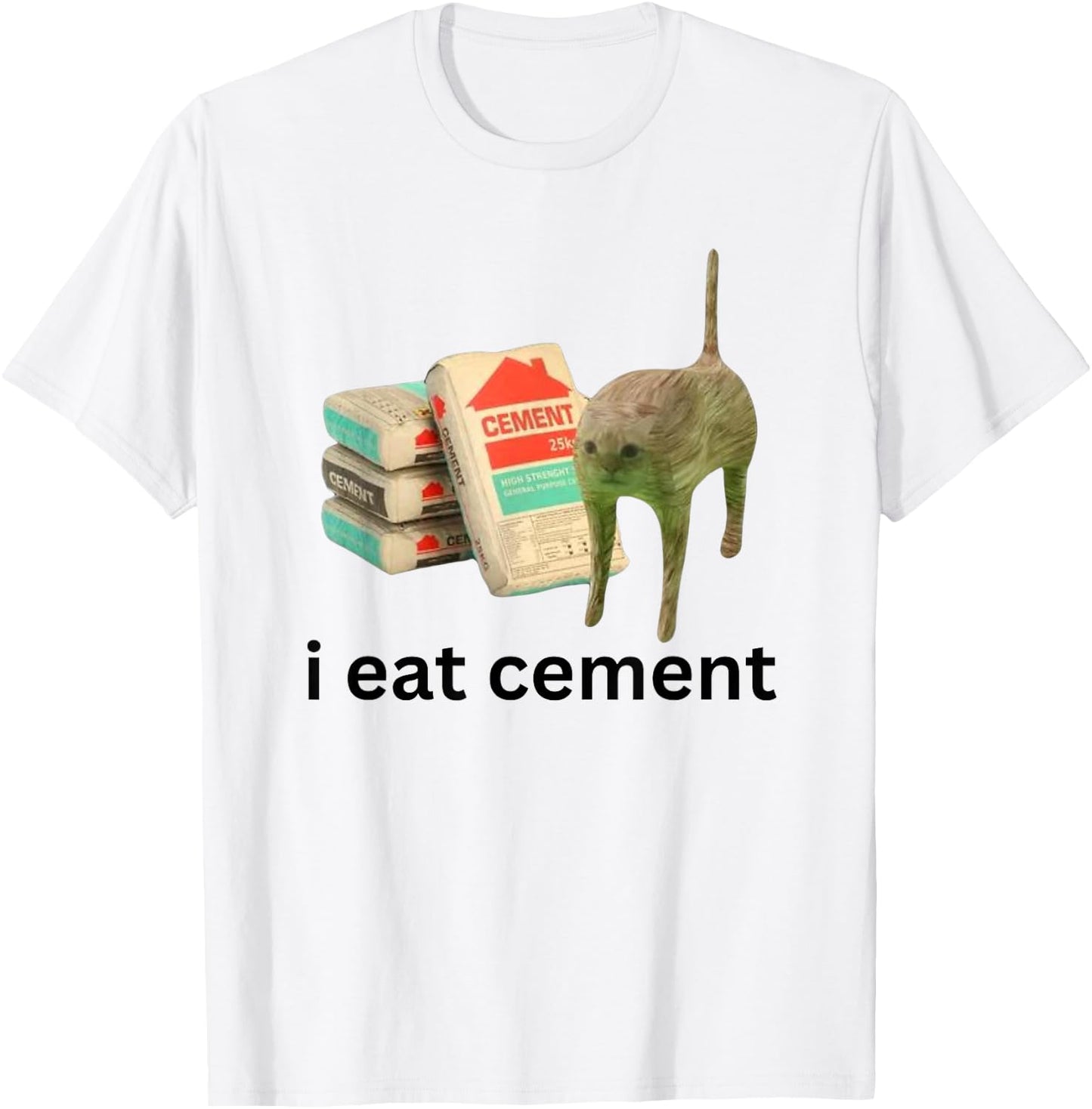 Meme Unhinged Cat Funny Cursed Cat Unhinged T-Shirt - T-Shirt | White
