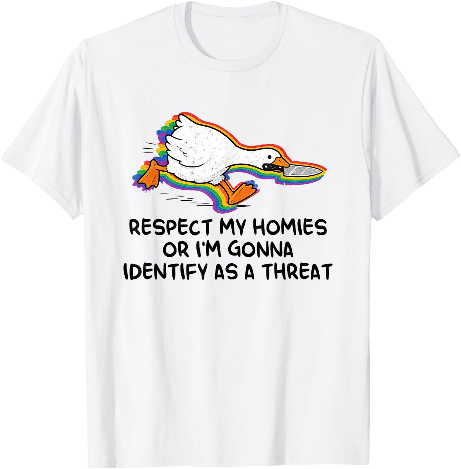 Respect My-Homies Or I'm Gonna Identify As A-Threat LGBTQ T-Shirt - T-Shirt | White