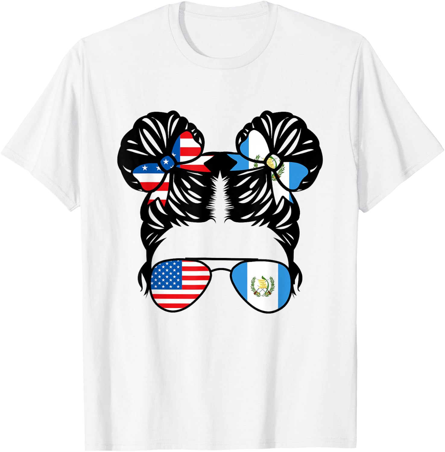 Half American Guatemalan Girl USA Guatemala Flag Patriot Small T-Shirt - T-Shirt | White