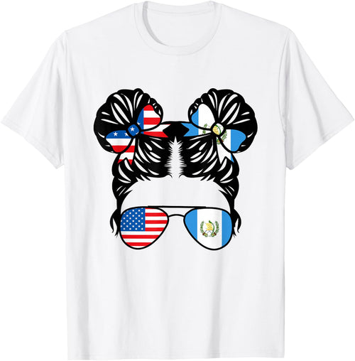 Half American Guatemalan Girl USA Guatemala Flag Patriot Small