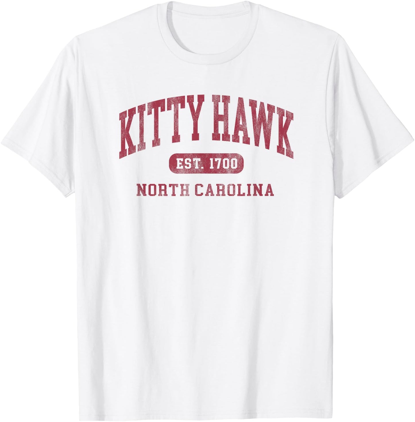 Kitty Hawk North Carolina Retro Varsity Established Souvenir T-Shirt - T-Shirt | White
