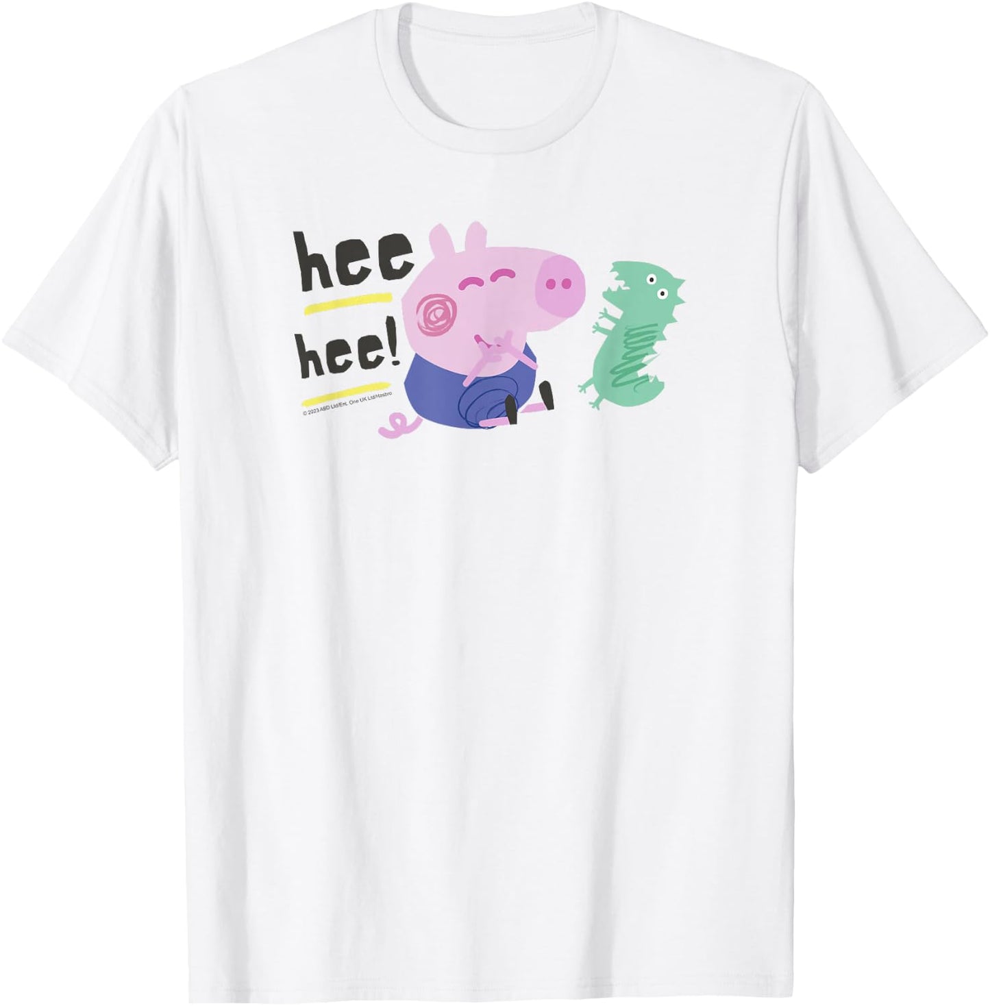 Peppa Pig Hee Hee! George Playing with Mr. Dinosaur T-Shirt - T-Shirt | White