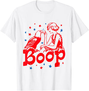 Boop Eagle Funny Patriotic, Retro Vintage 4th of July T-Shirt - T-Shirt | White