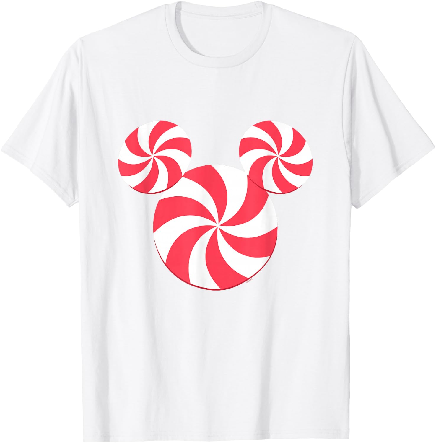Disney Mickey Mouse Icon Christmas Peppermint Candy Holiday T-Shirt - T-Shirt | White
