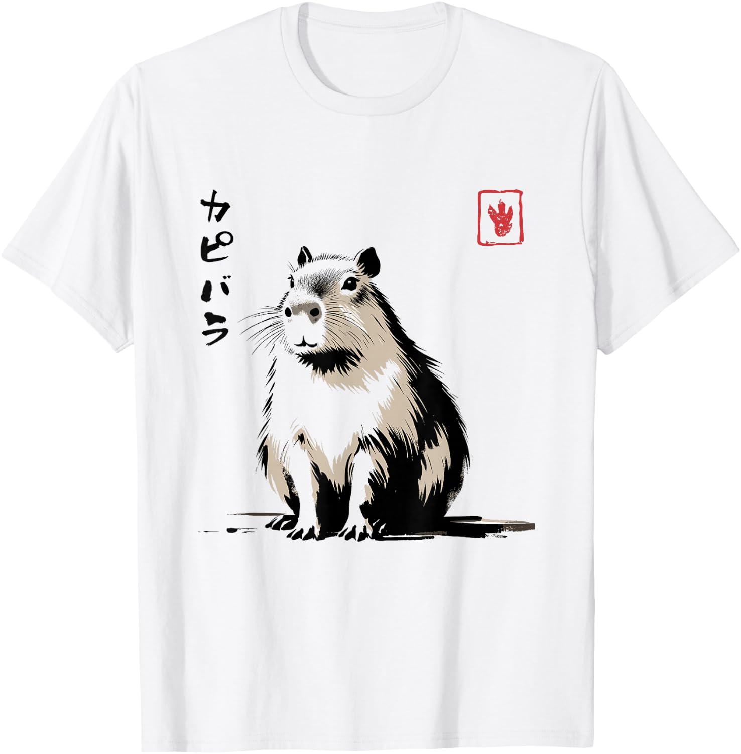 Kawaii Capybara Anime Japanese Streetwear Funny Capybara , White T-Shirt - T-Shirt | White