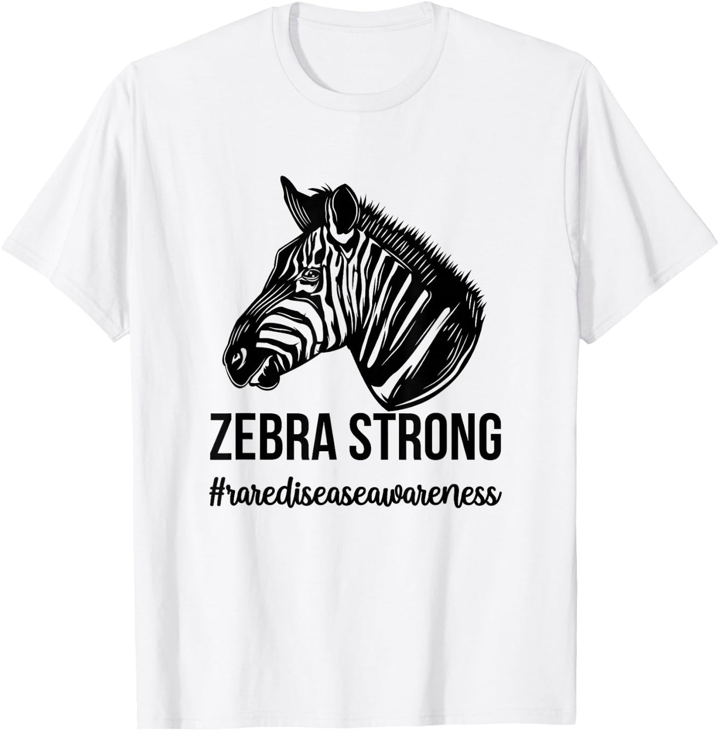 Zebra Strong Rare Disease Warrior Rare Disease Awareness T-Shirt - T-Shirt | White