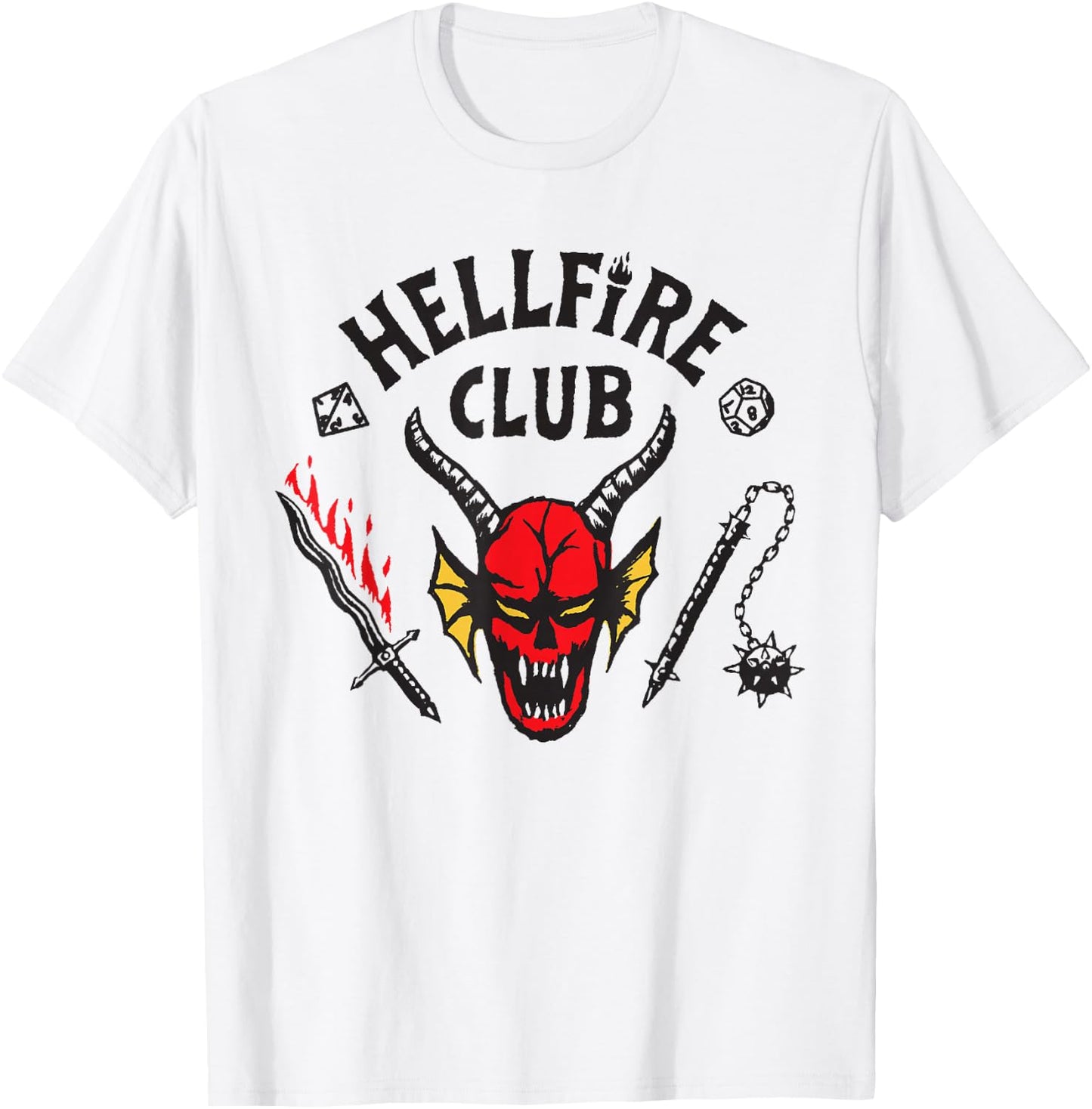 Stranger Things Hellfire Logo , white, S T-Shirt - T-Shirt | White
