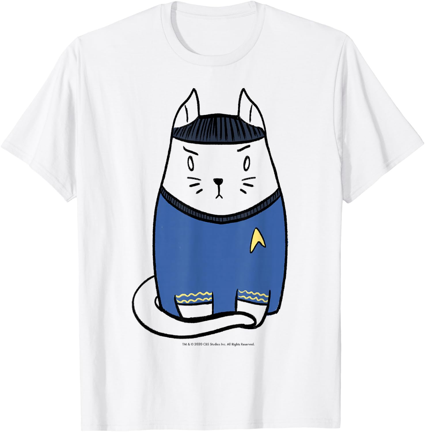 Star Trek: The Original Series Spock Cat Doodle T-Shirt - T-Shirt | White
