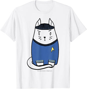 Star Trek: The Original Series Spock Cat Doodle T-Shirt - T-Shirt | White