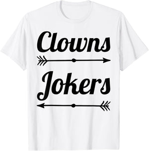 Clowns to The Left Jokers to The Right Arrow Funny Political T-Shirt - T-Shirt | White