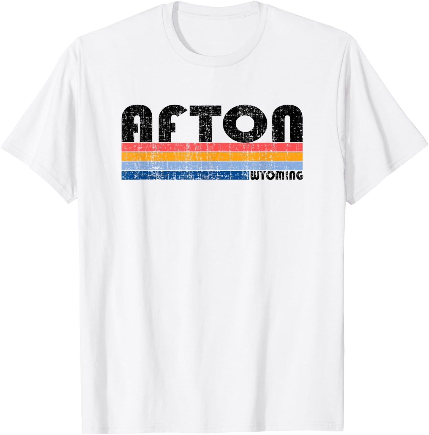 Vintage 70s 80s Style Afton, WY T-Shirt - T-Shirt | White