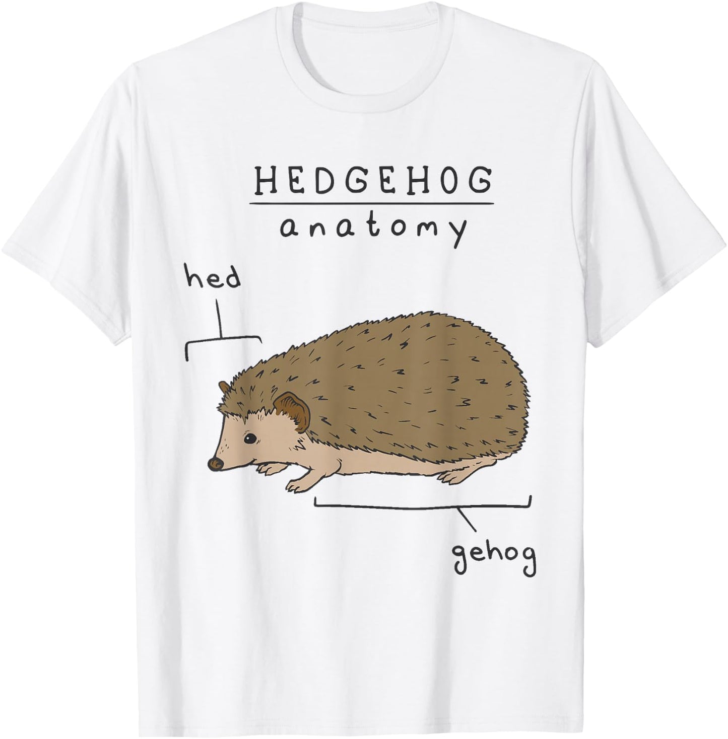 Funny Anatomy of a Hedgehog T-Shirt - T-Shirt | White
