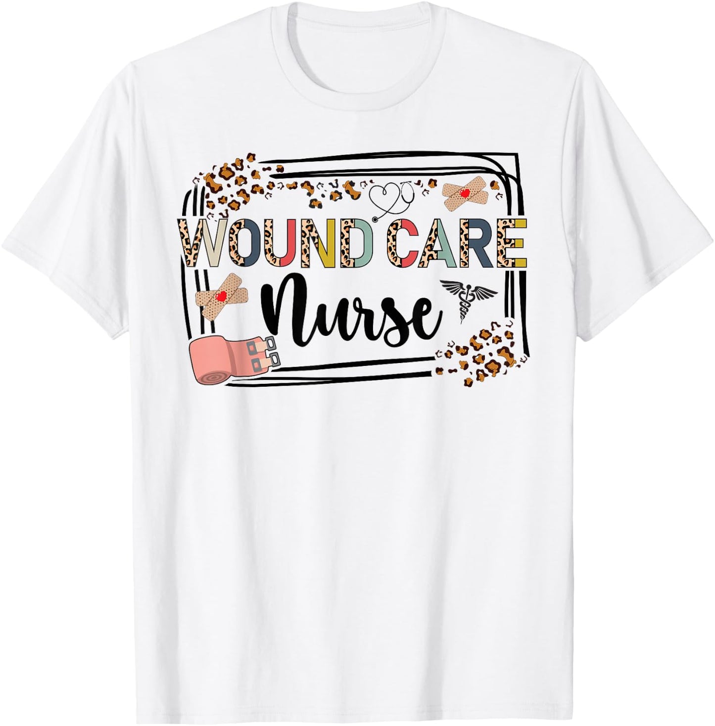 Wound Care Nurse Leopard Wound Nurse Wound Care Nursing T-Shirt - T-Shirt | White