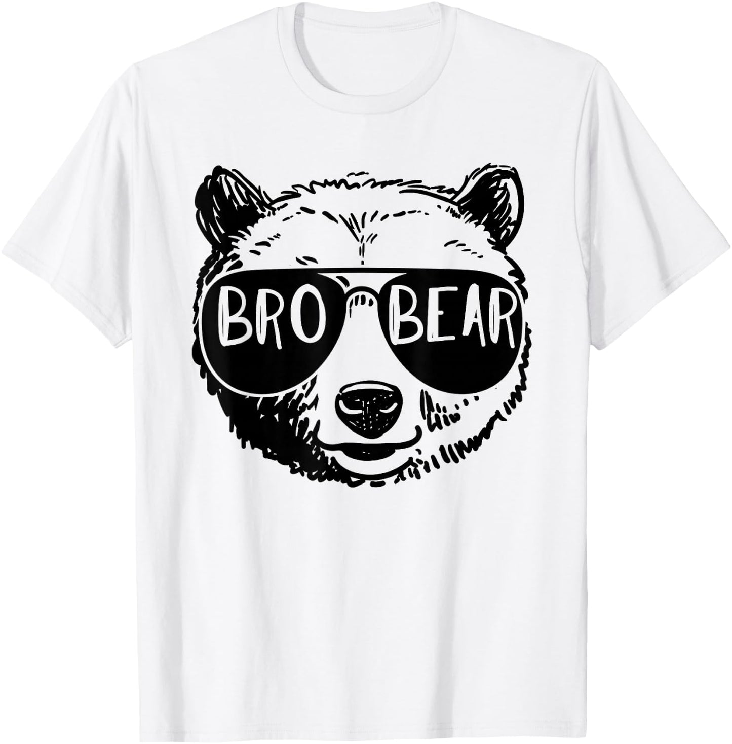 Brother Bear Face Sunglasses Leopard Print Father's Day T-Shirt - T-Shirt | White