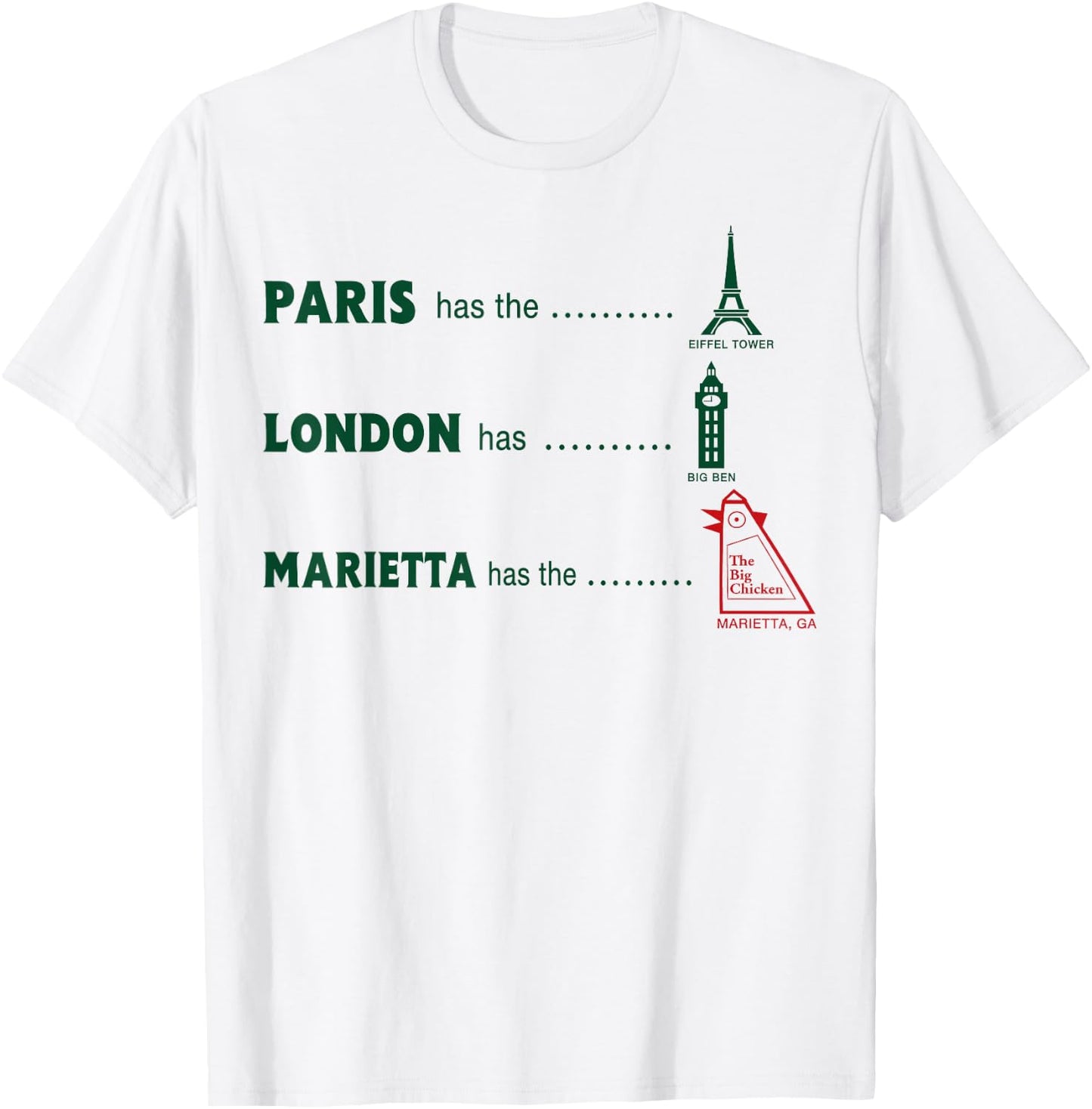 Paris Has The Eiffel London Has Marietta Has The Big Chicken T-Shirt - T-Shirt | White