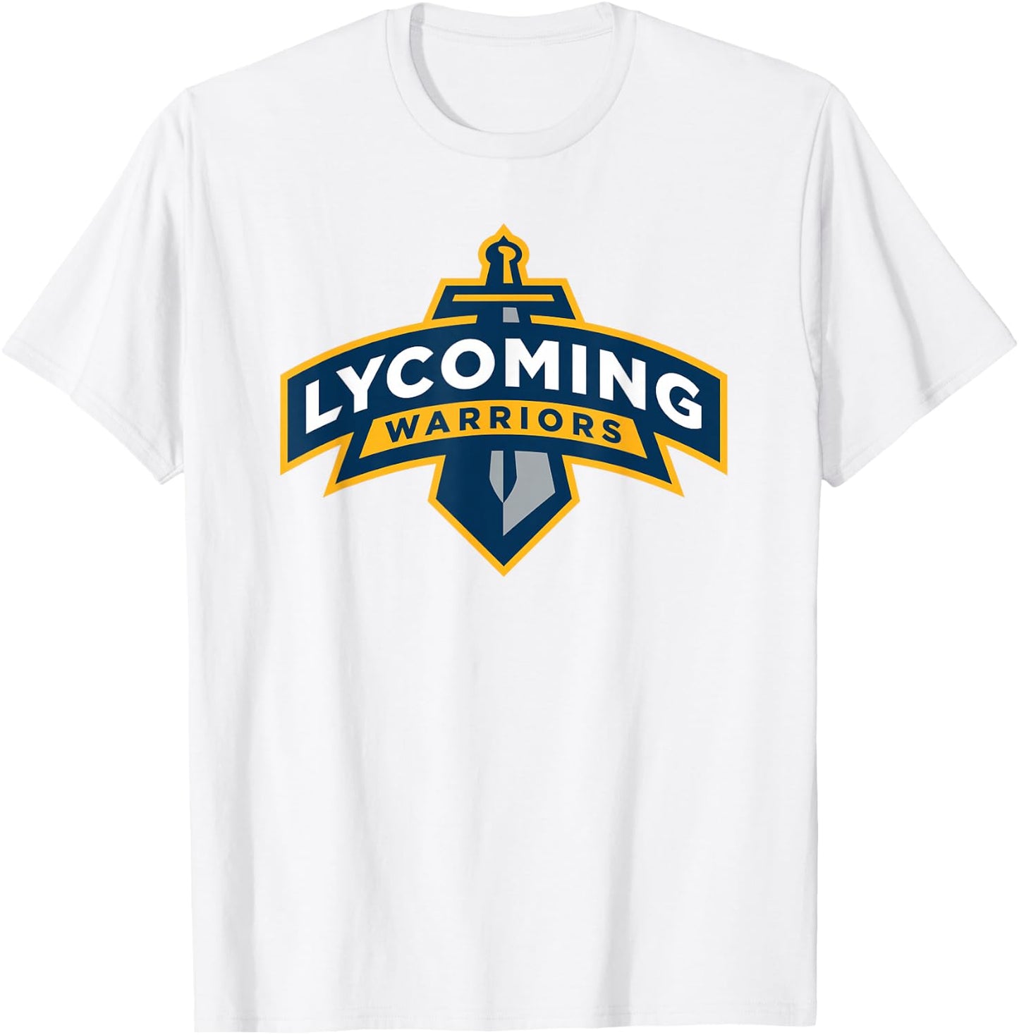 Lycoming Warriors Sword & Shield Logo Lycoming College T-Shirt - T-Shirt | White