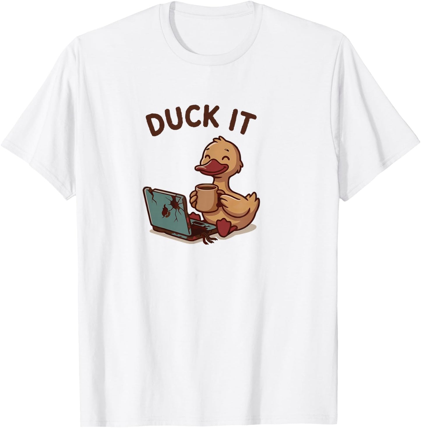 The Duck It Burnout Duck – Relatable Work & School Humor T-Shirt - T-Shirt | White