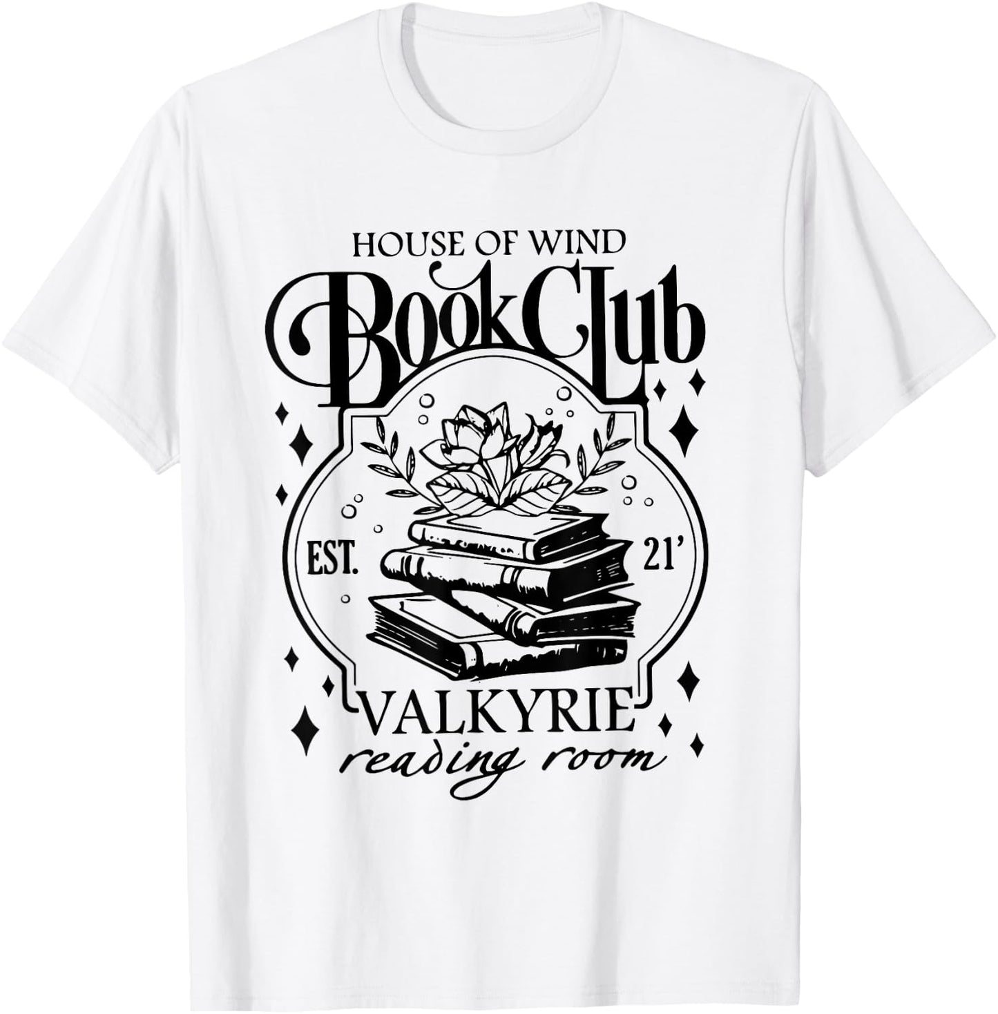 Vintage House Of Wind Book Club EST 21 Wildflowers Bookish T-Shirt - T-Shirt | White