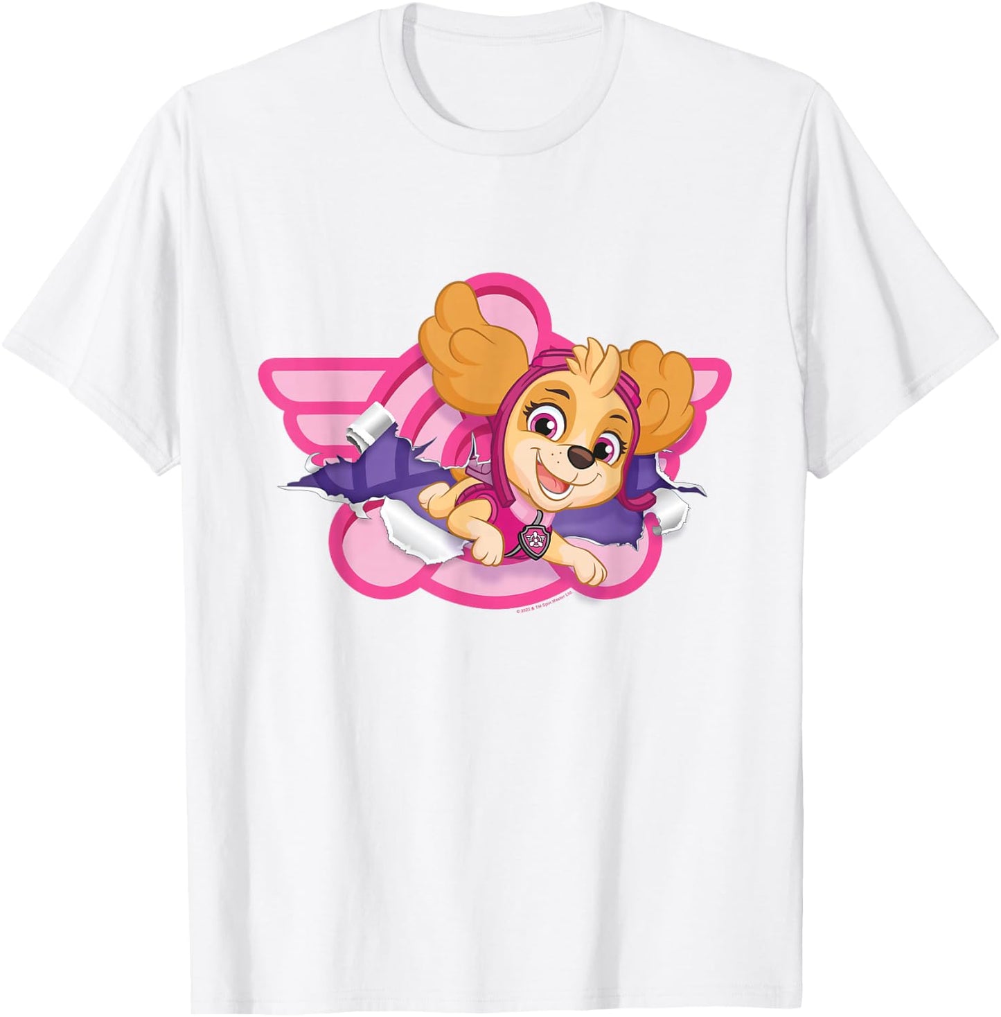 Paw Patrol Skye Cloud Torn Badge T-Shirt - T-Shirt | White