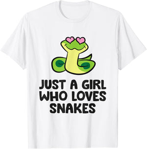 Just a Girl Who Loves Snakes T-Shirt - T-Shirt | White