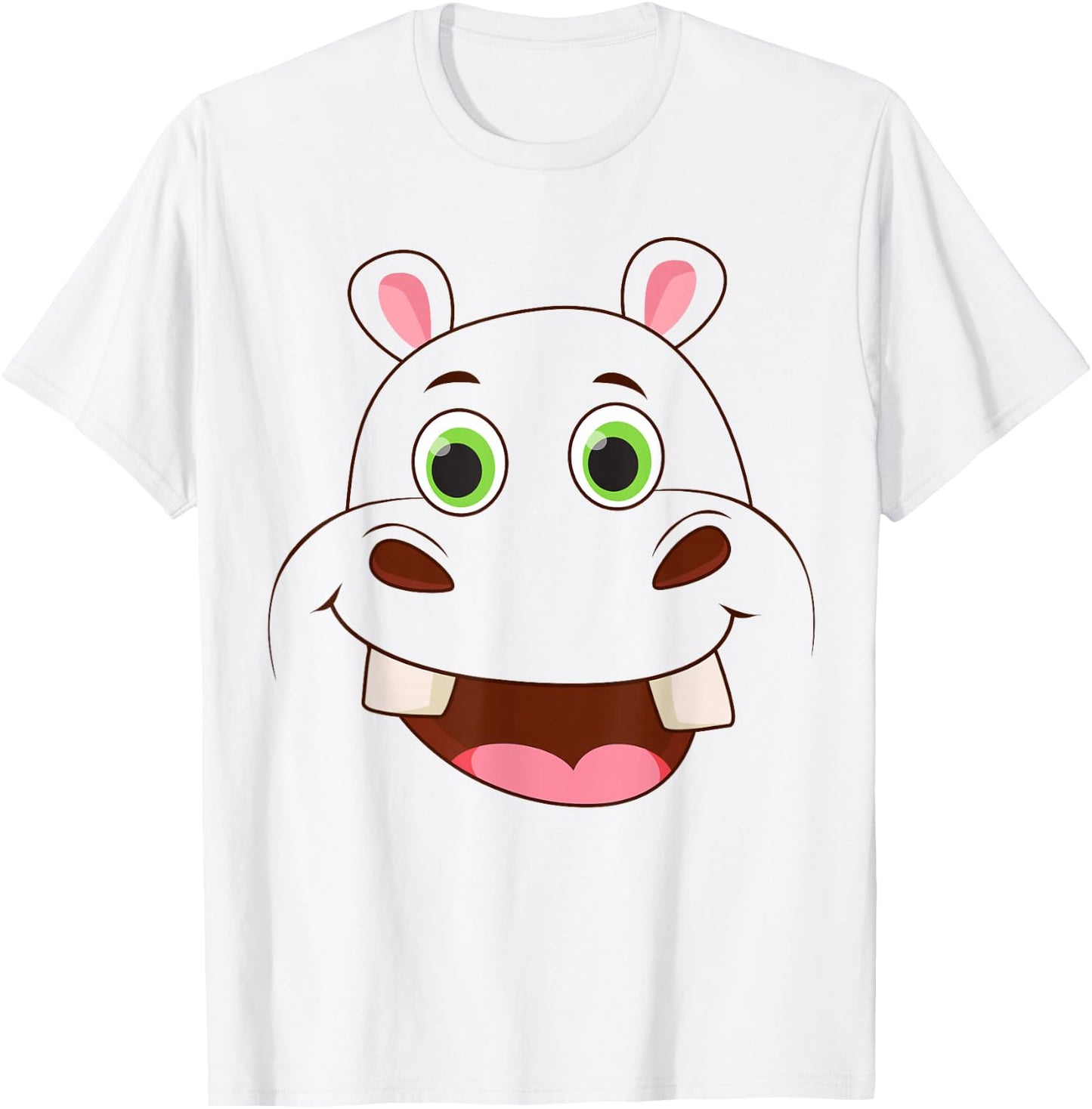Cute Hippo Face Costume Animal Costume for Kids and Toddlers T-Shirt - T-Shirt | White