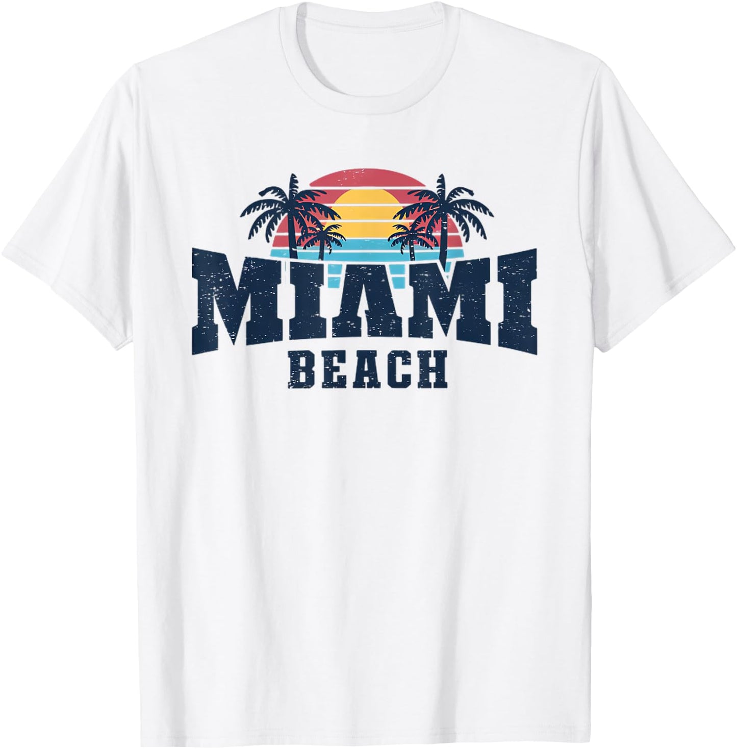 Retro Miami Florida Beach Funny Summer Vacation Trip Group T-Shirt - T-Shirt | White