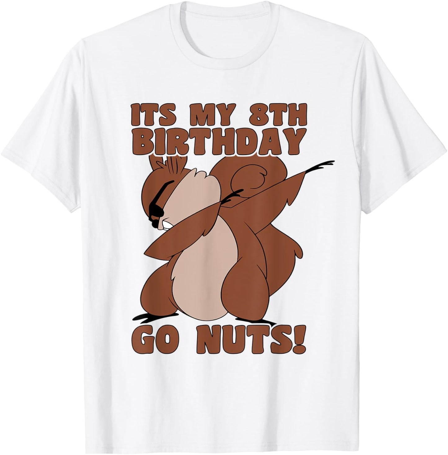 Happy 8th Birthday 8 Year Old Dab Squirrel 8th Birthday T-Shirt - T-Shirt | White
