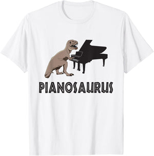 Funny Piano Pianosaurus Rex Gifts for Piano Players T-Shirt - T-Shirt | White