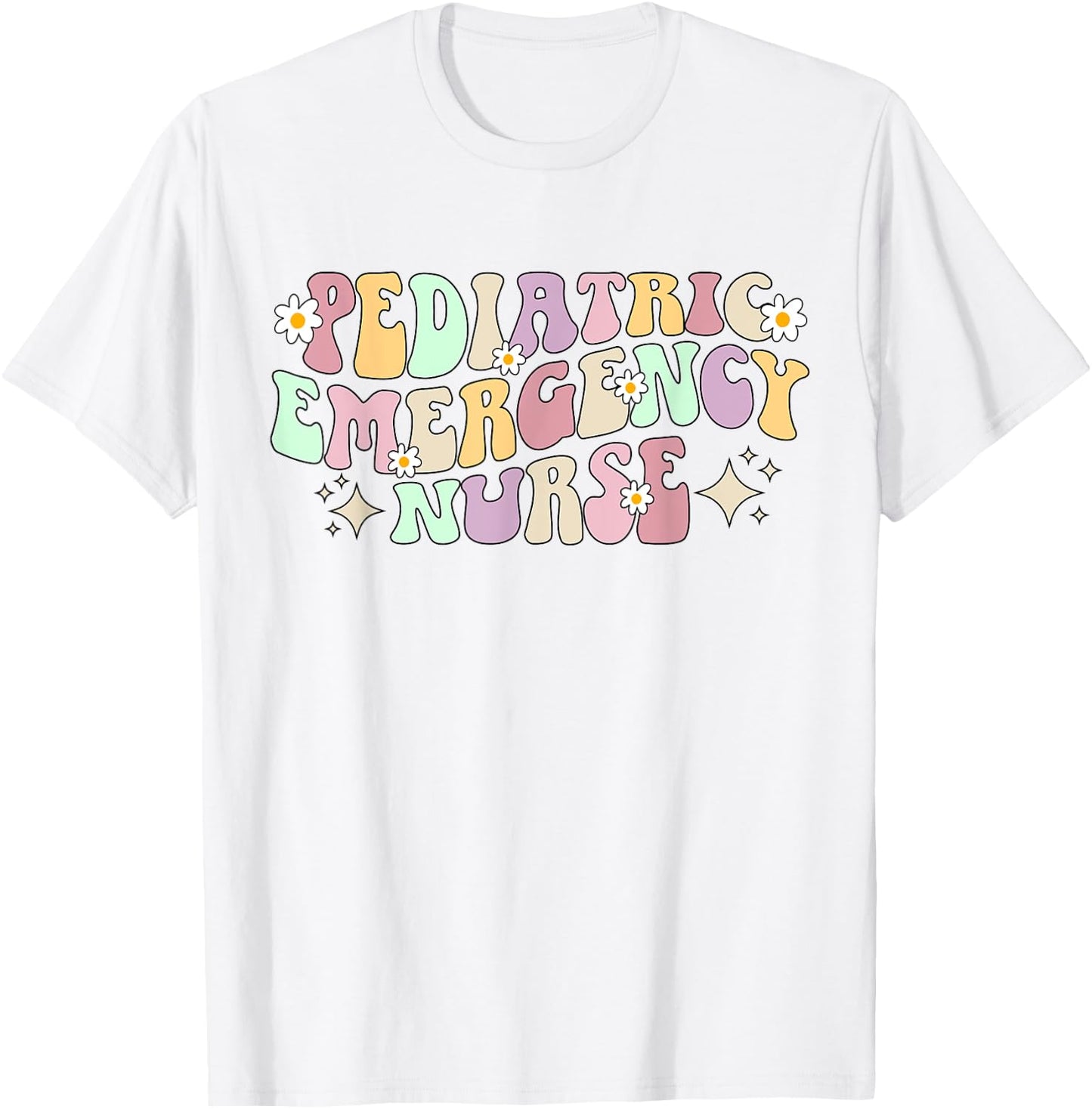 Pediatric Emergency Nurse Groovy Peds ER Nurse T-Shirt - T-Shirt | White