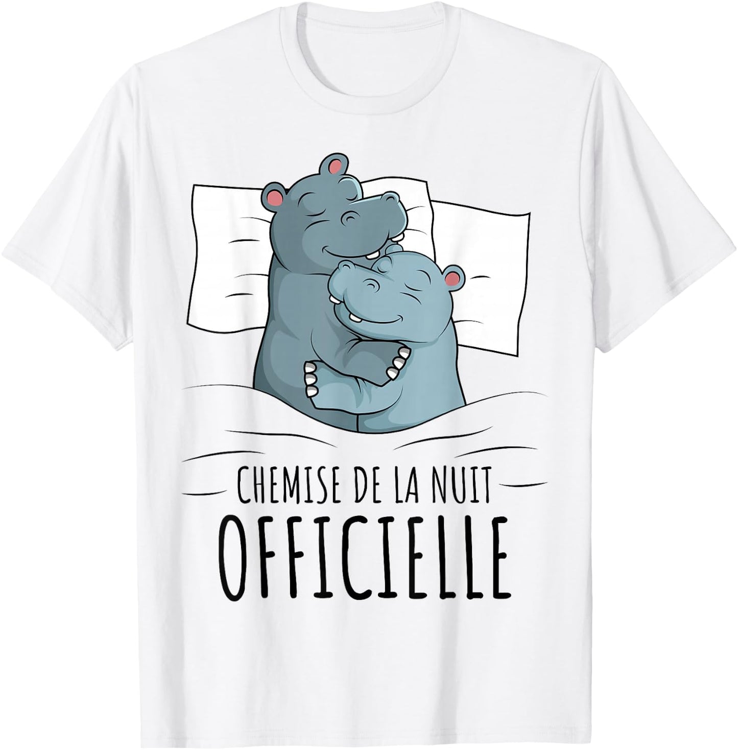 Hippopotamus Official Night Shirt , white T-Shirt - T-Shirt | White