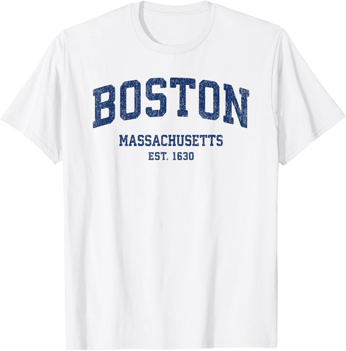 Boston Massachusetts MA Vintage Athletic Sports T-Shirt - T-Shirt | White