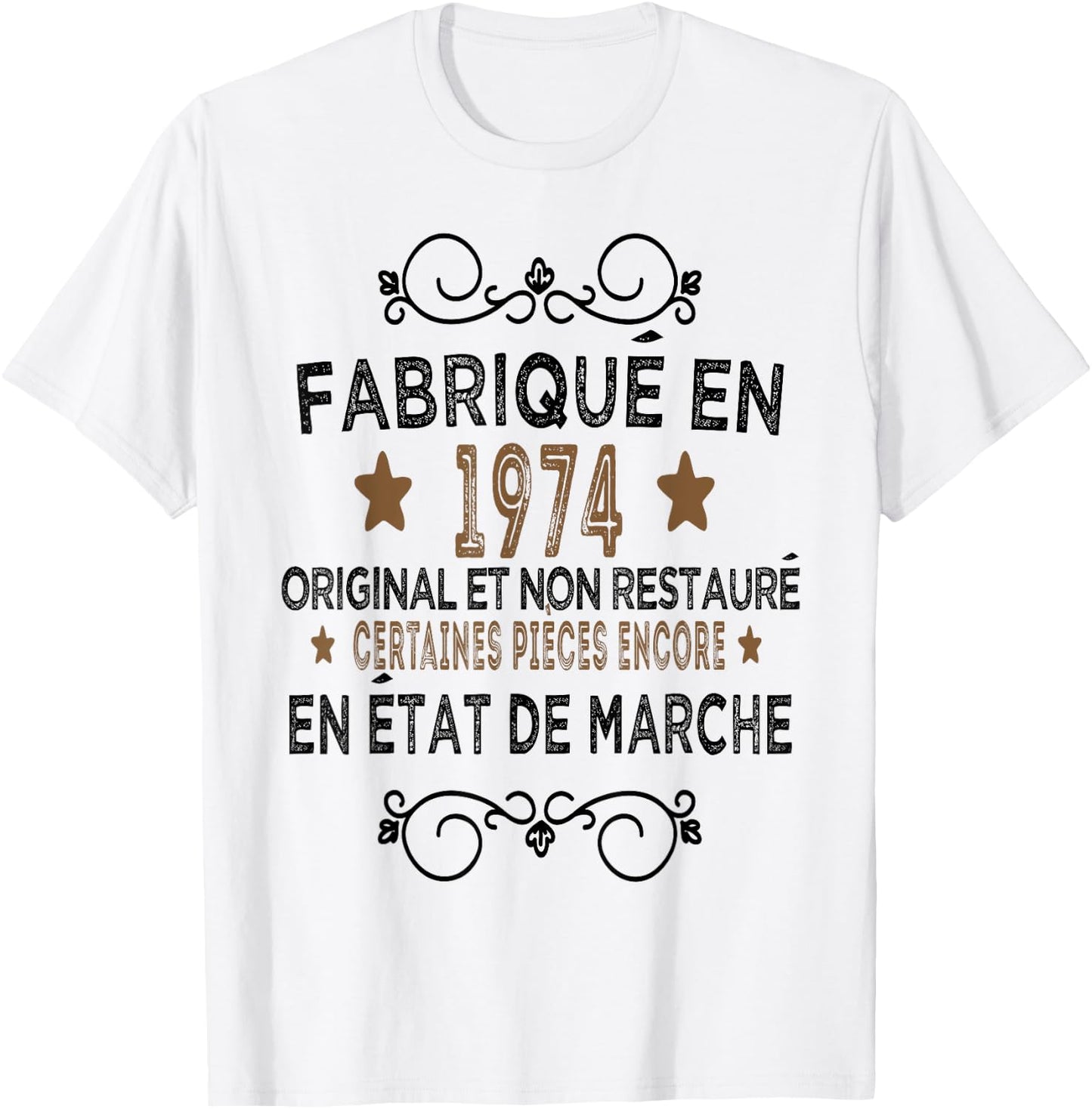 Birthday Gift Man Woman 50 Years Funny 1974 , white, S T-Shirt - T-Shirt | White