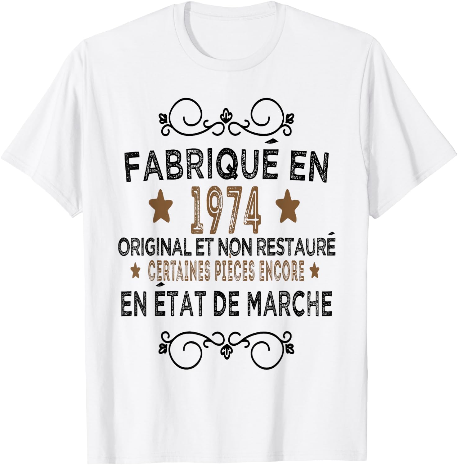 Birthday Gift Man Woman 50 Years Funny 1974 , white, S T-Shirt - T-Shirt | White
