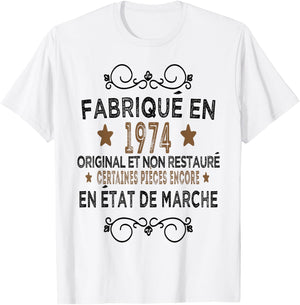 Birthday Gift Man Woman 50 Years Funny 1974 , white, S T-Shirt - T-Shirt | White