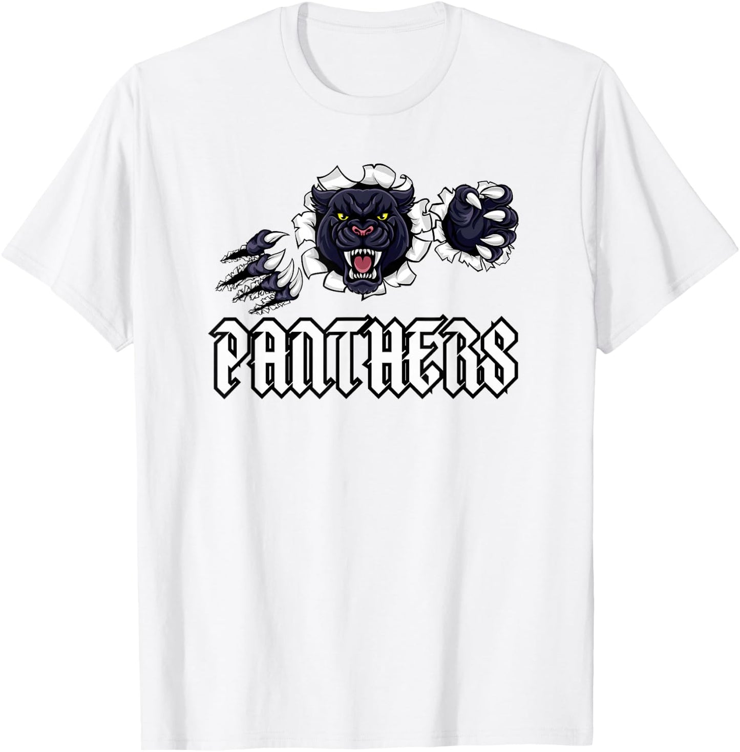 Panther Pride White Text High School Spirit Fan Wear T-Shirt - T-Shirt | White