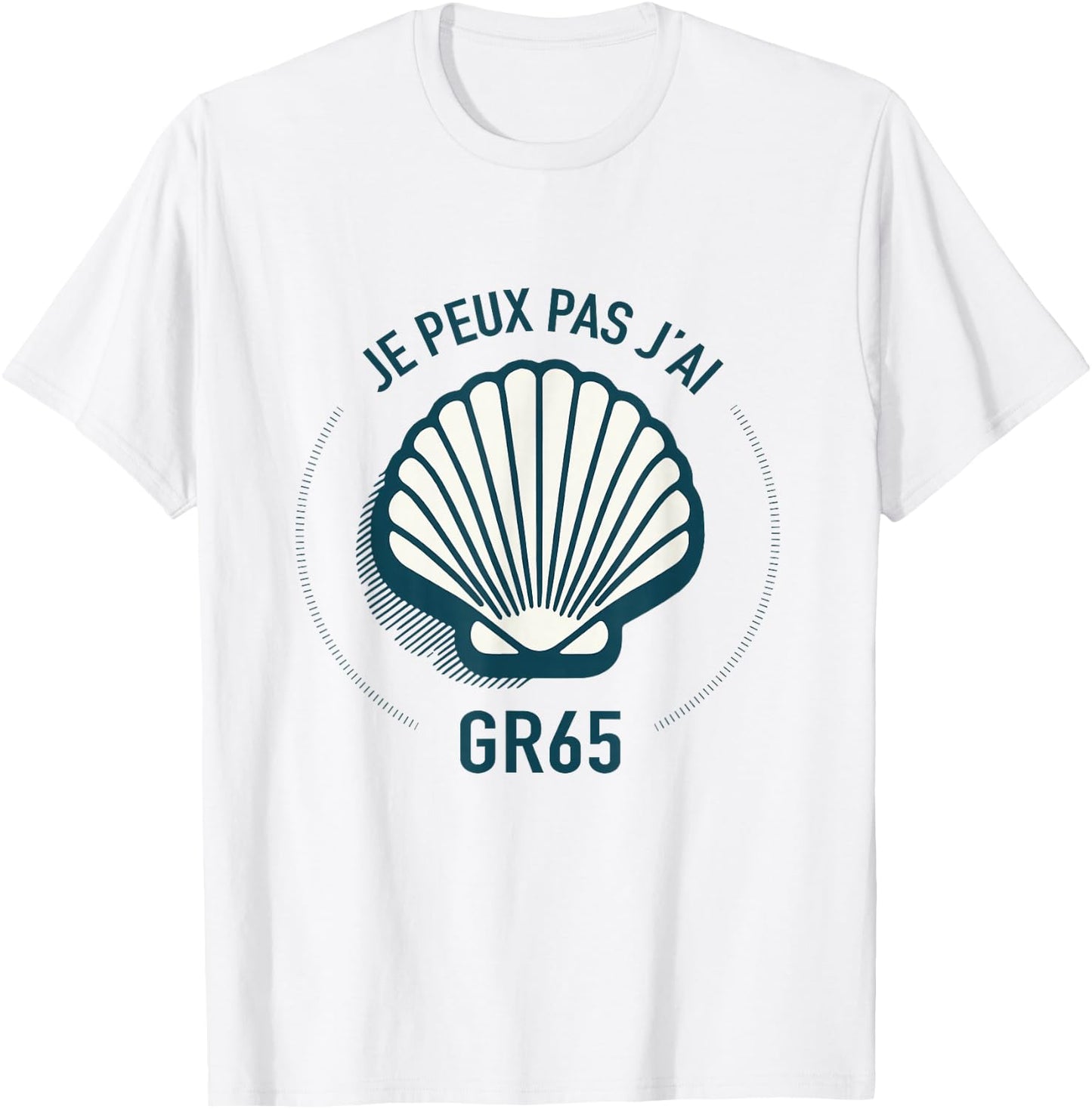 Humour Hiking GR65 Compostela Gift Walker and Pilgrim , Blue, S T-Shirt - T-Shirt | White