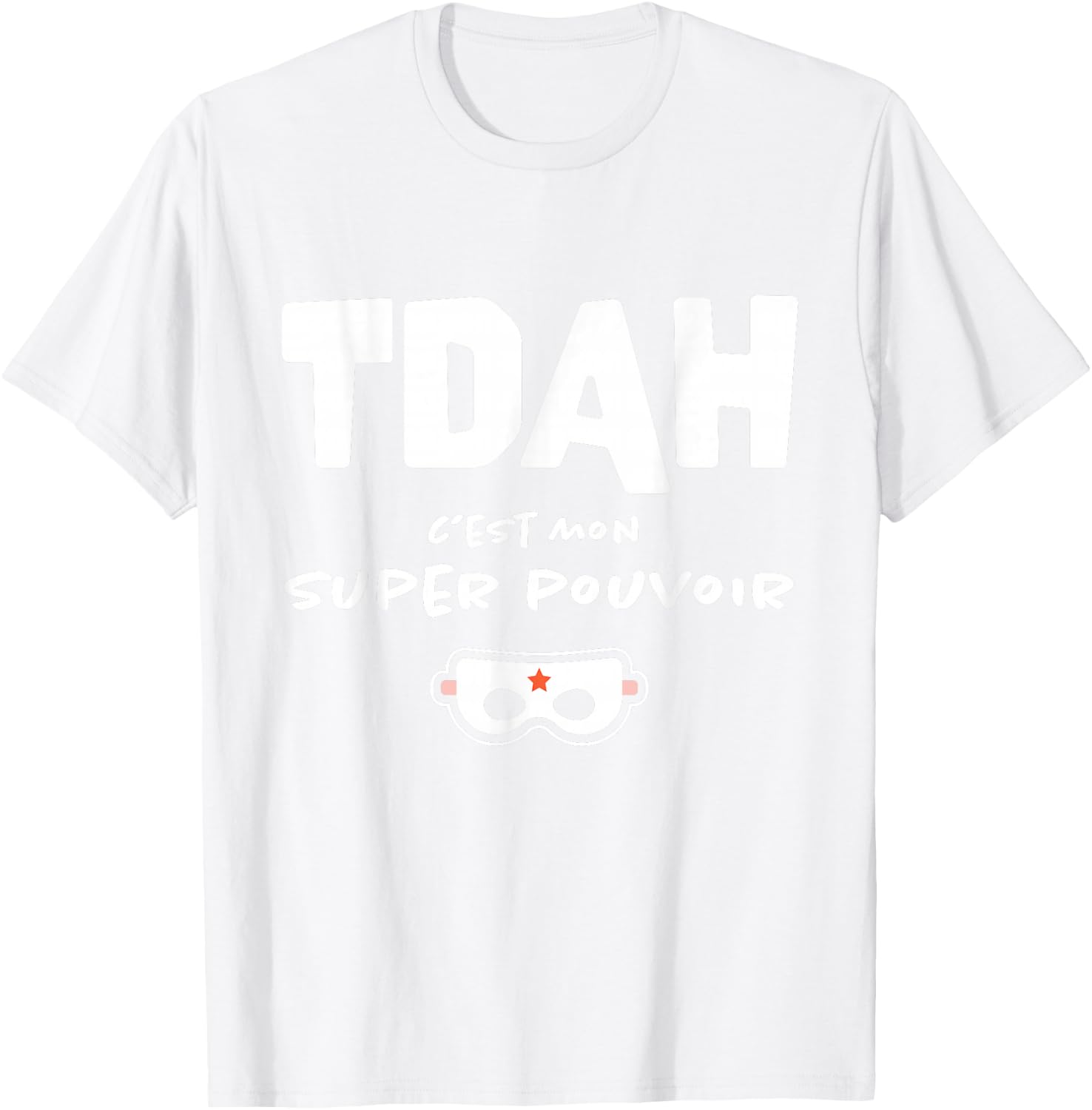 Humor ADHD Superhero Awareness Hyperactivity , Orange, S T-Shirt - T-Shirt | White
