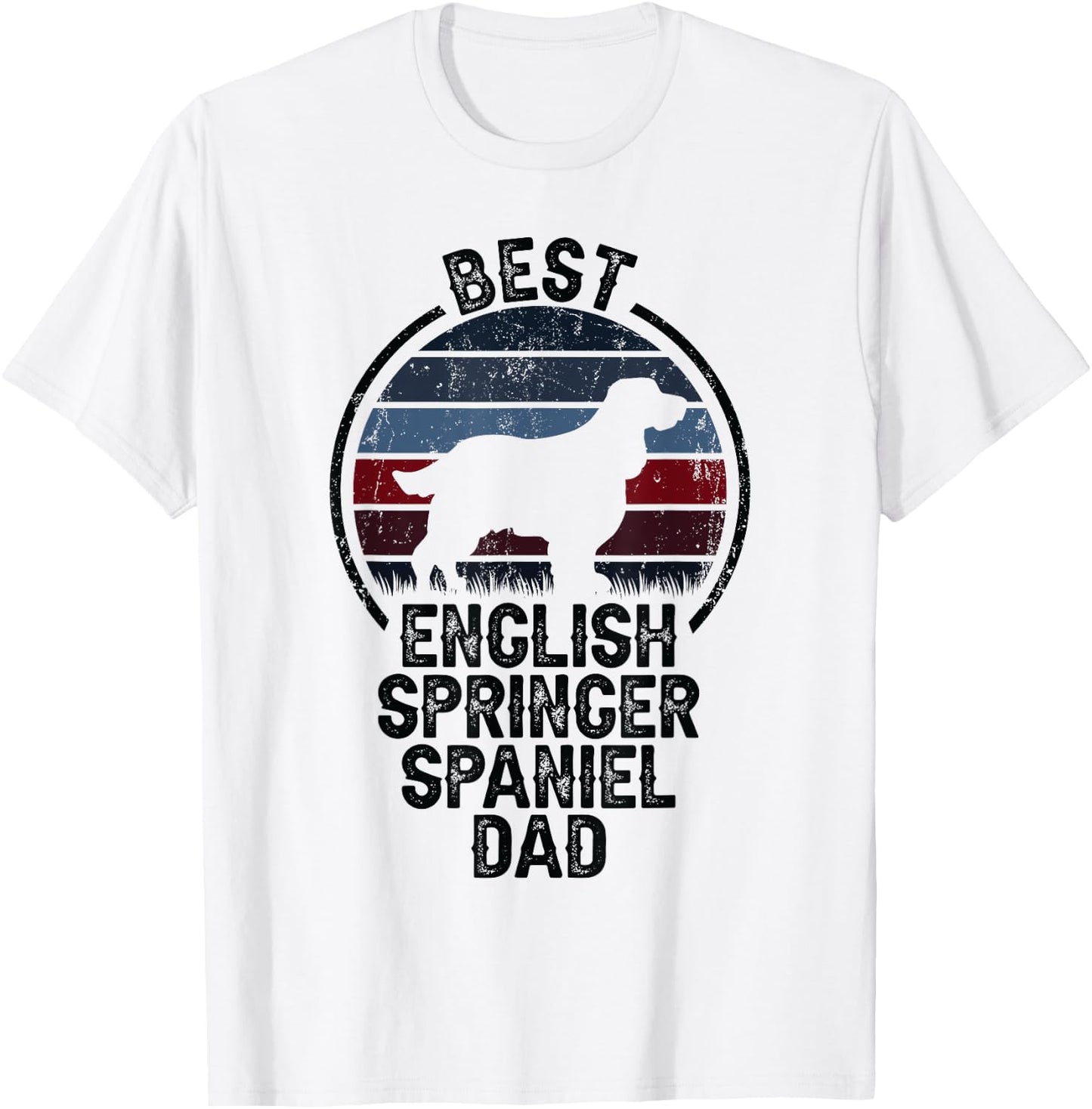 Best Dog Father Dad - Vintage English Springer Spaniel Women T-Shirt - T-Shirt | White