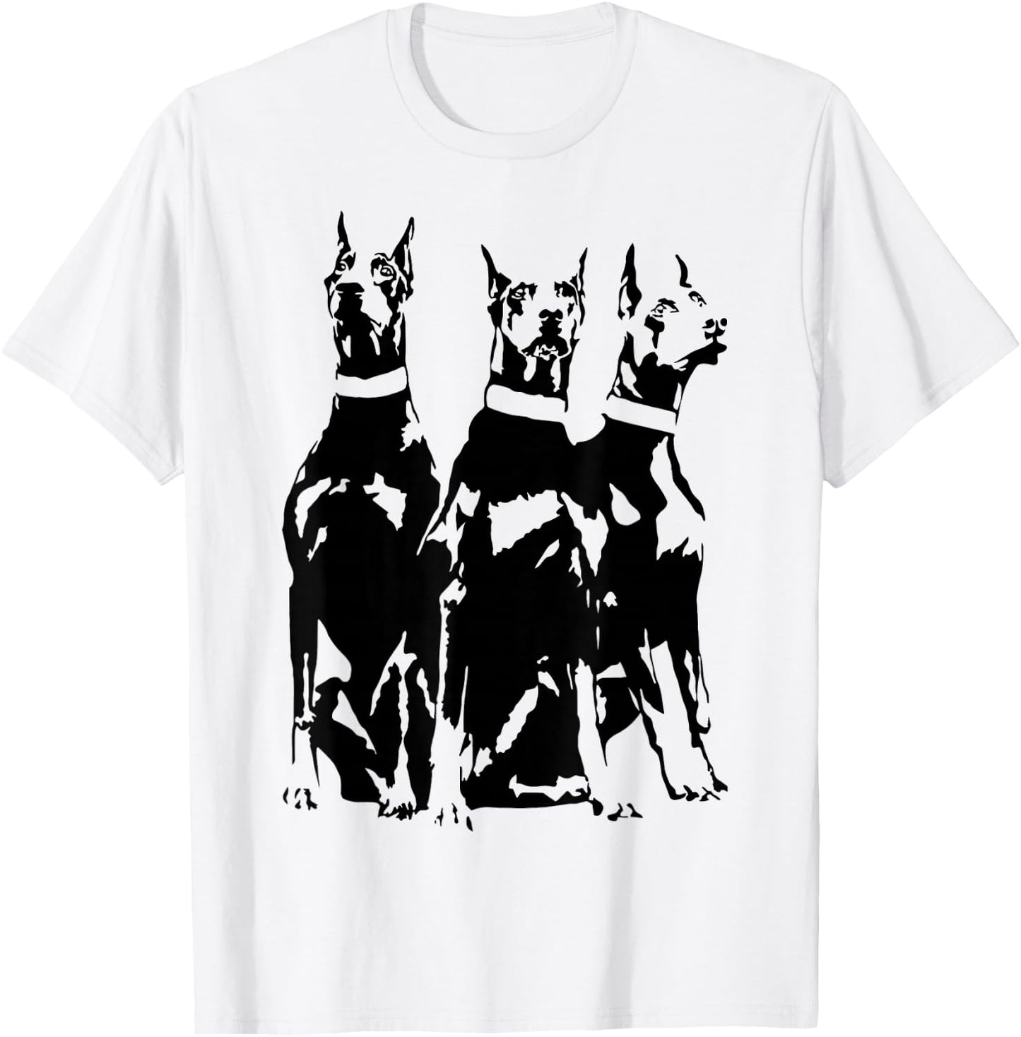 Dobermans Minimalist Dog Lovers Art Design T-Shirt - T-Shirt | White