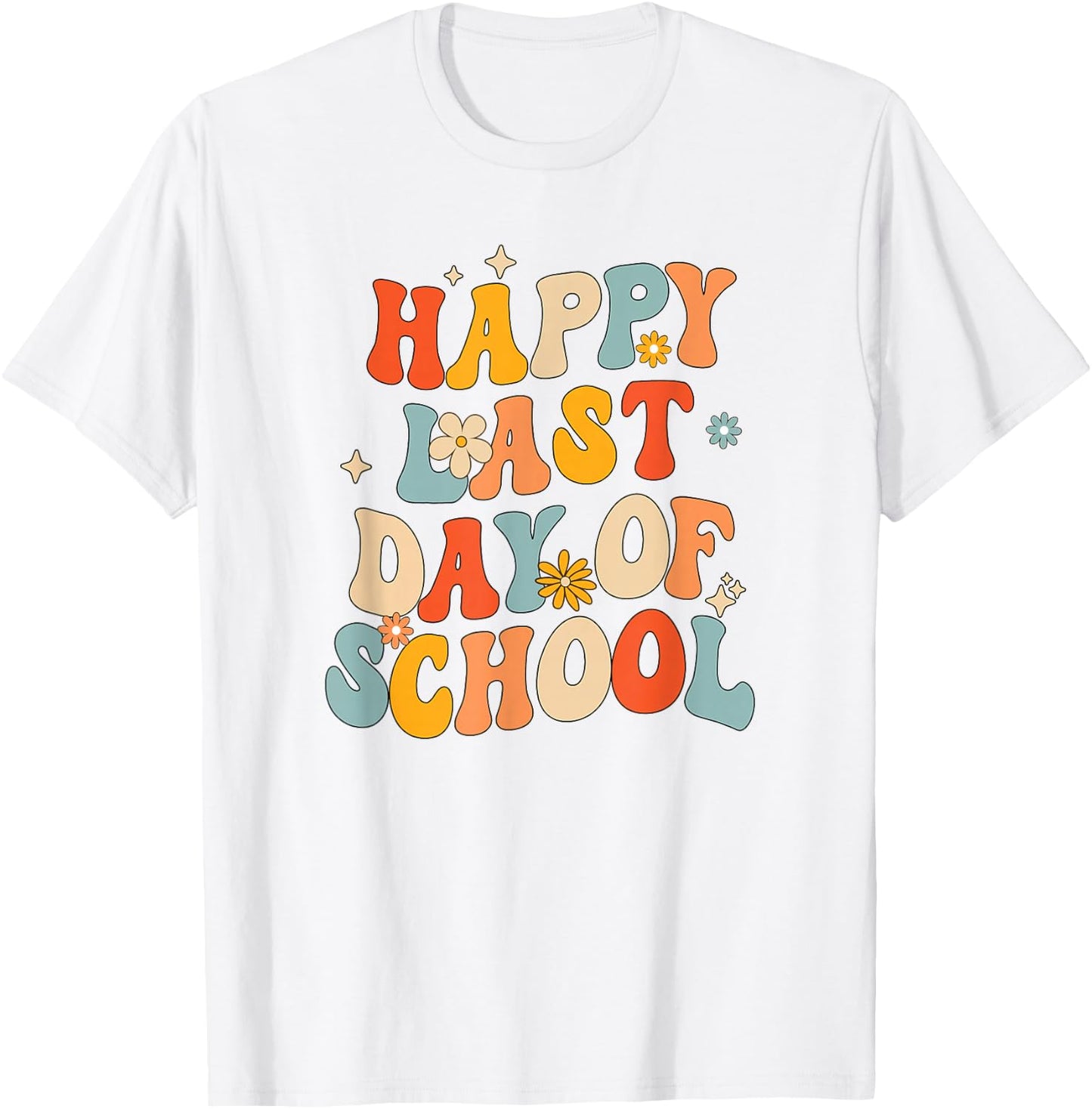 Retro Happy Last Day of School End of School Out T-Shirt - T-Shirt | White