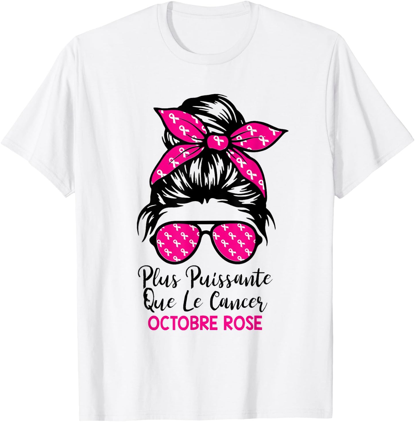 Breast Cancer October Pink Ribbon More Powerful , white, S T-Shirt - T-Shirt | White